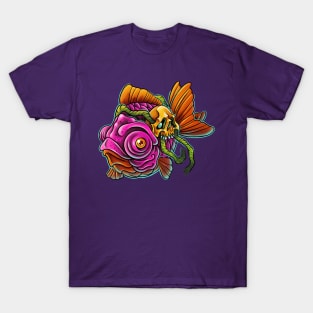 Little skull fish pink T-Shirt